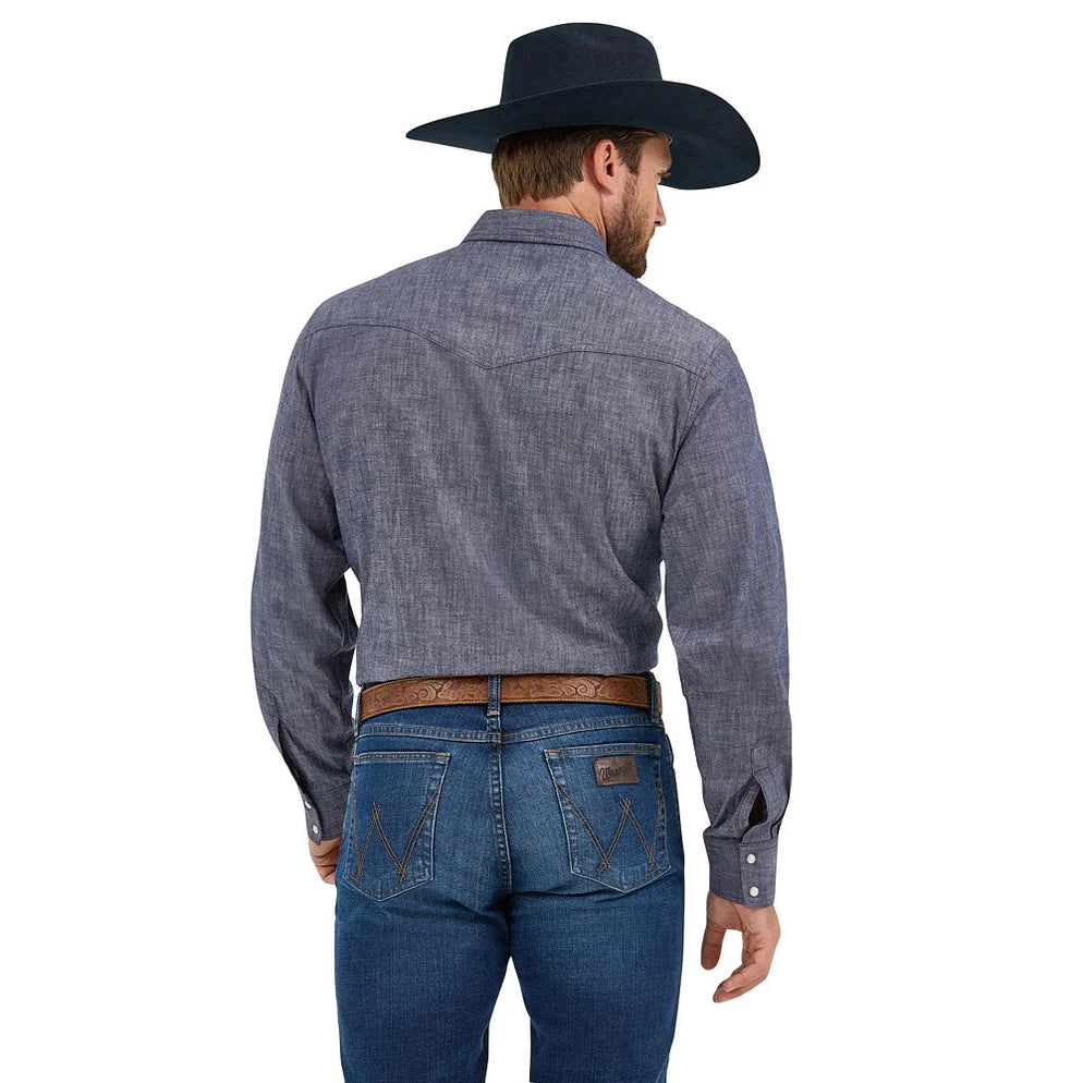 Wrangler Cody Johnson Navy Men's Western Snap 112369519 👕