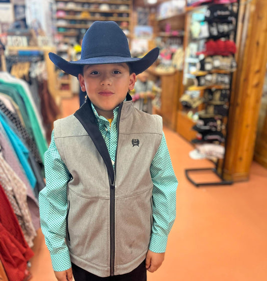 Cinch Youth Slate Grey Softshell Vest
