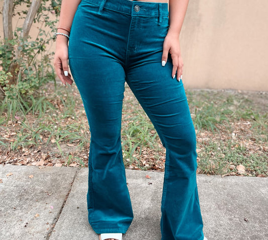 Rock & Roll Teal Corduroy Jeans