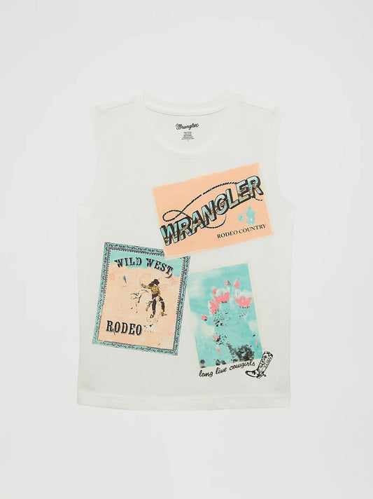 Wrangler Girl’s Postcard Cut-Off Tee