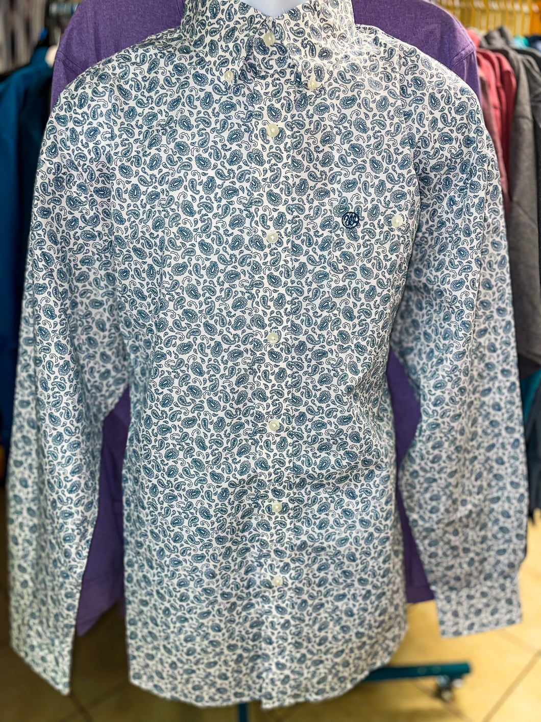 Wrangler Teal Paisley LS