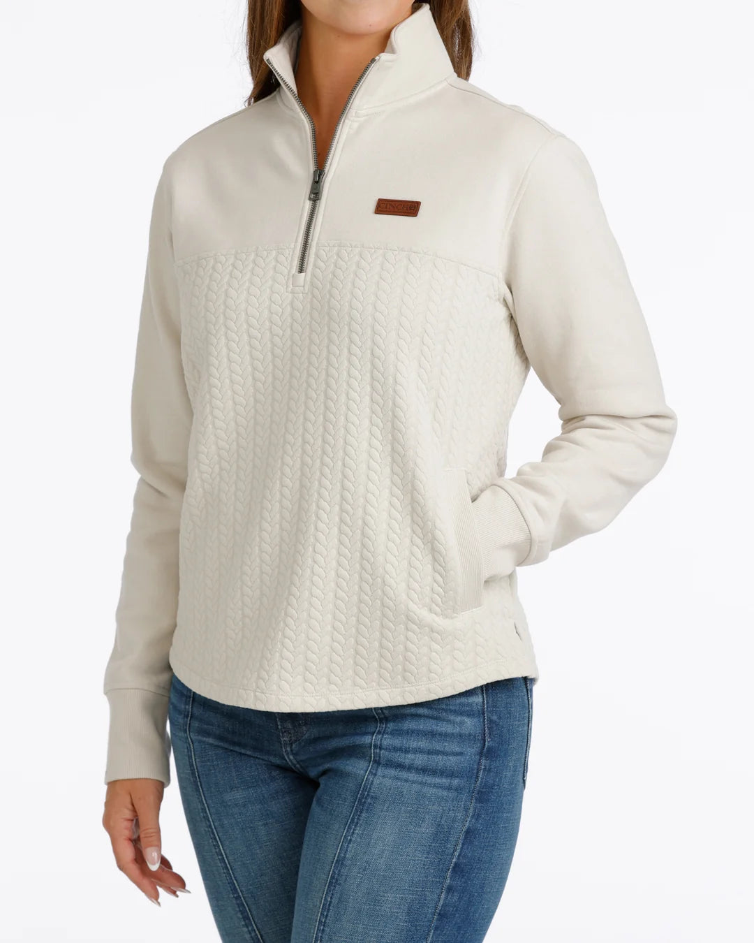 CINCH WOMEN'S CREAM 1/4 ZIP FLEECE MAK9936001