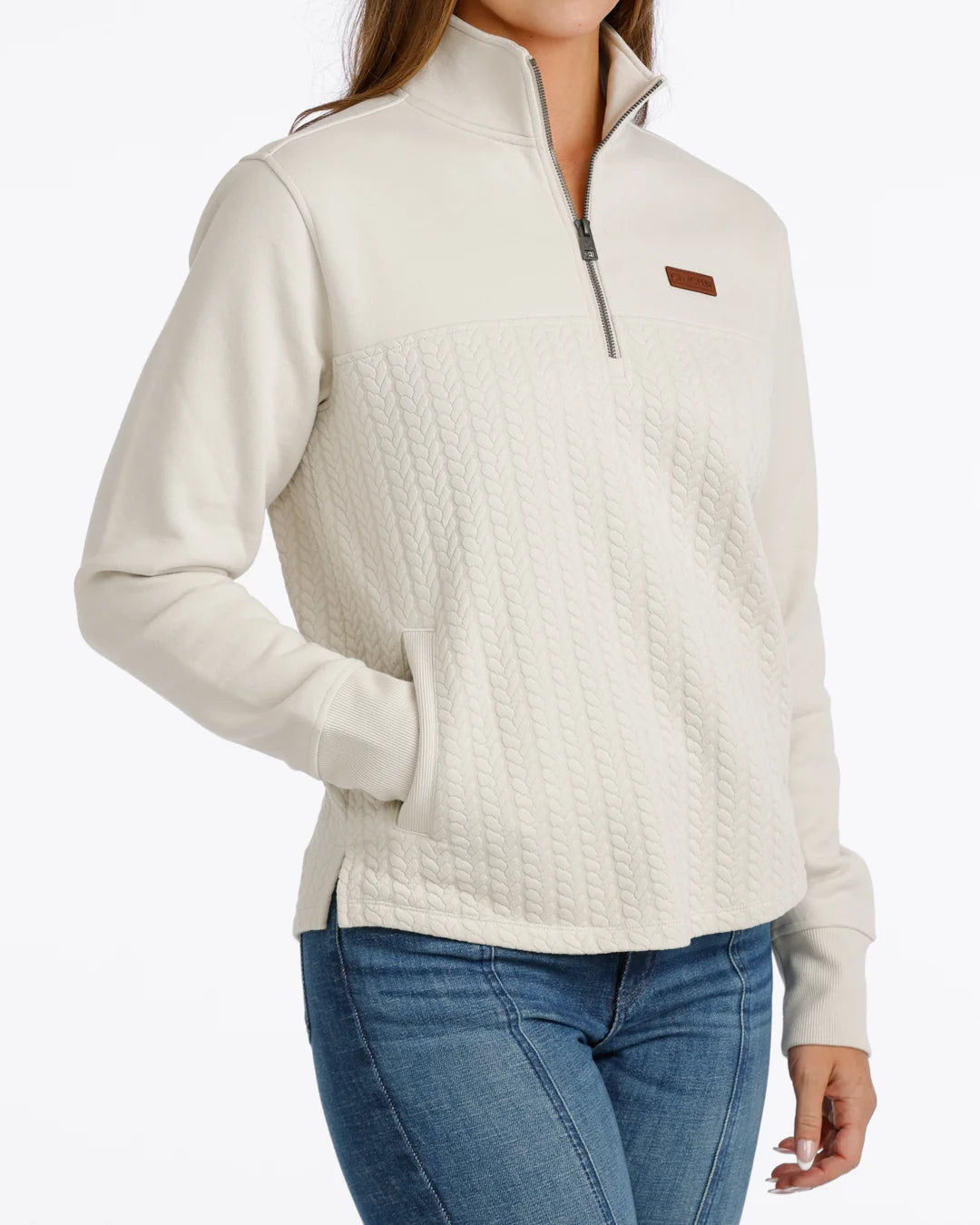 CINCH WOMEN'S CREAM 1/4 ZIP FLEECE MAK9936001