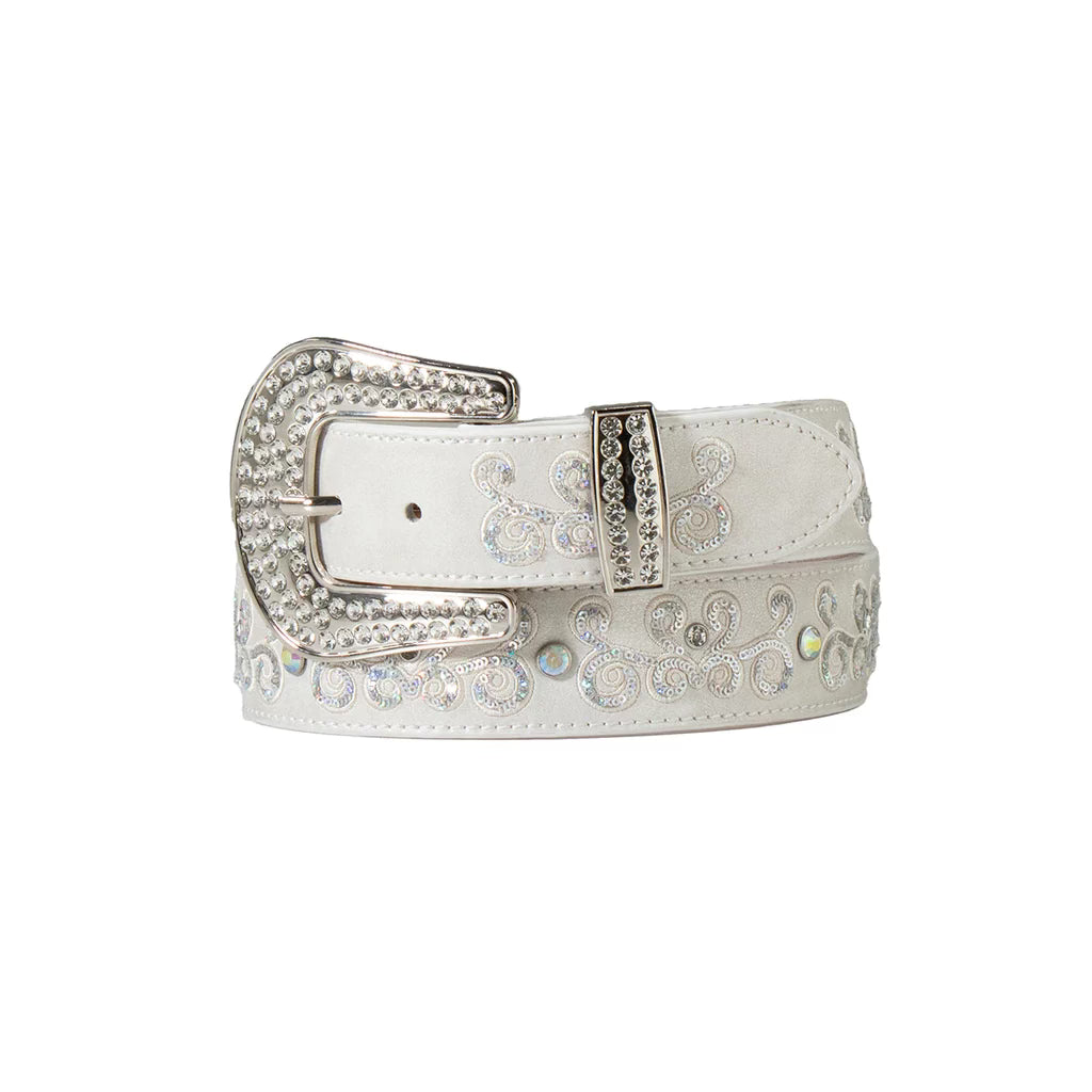 Iridescent Sequin Silver Belt