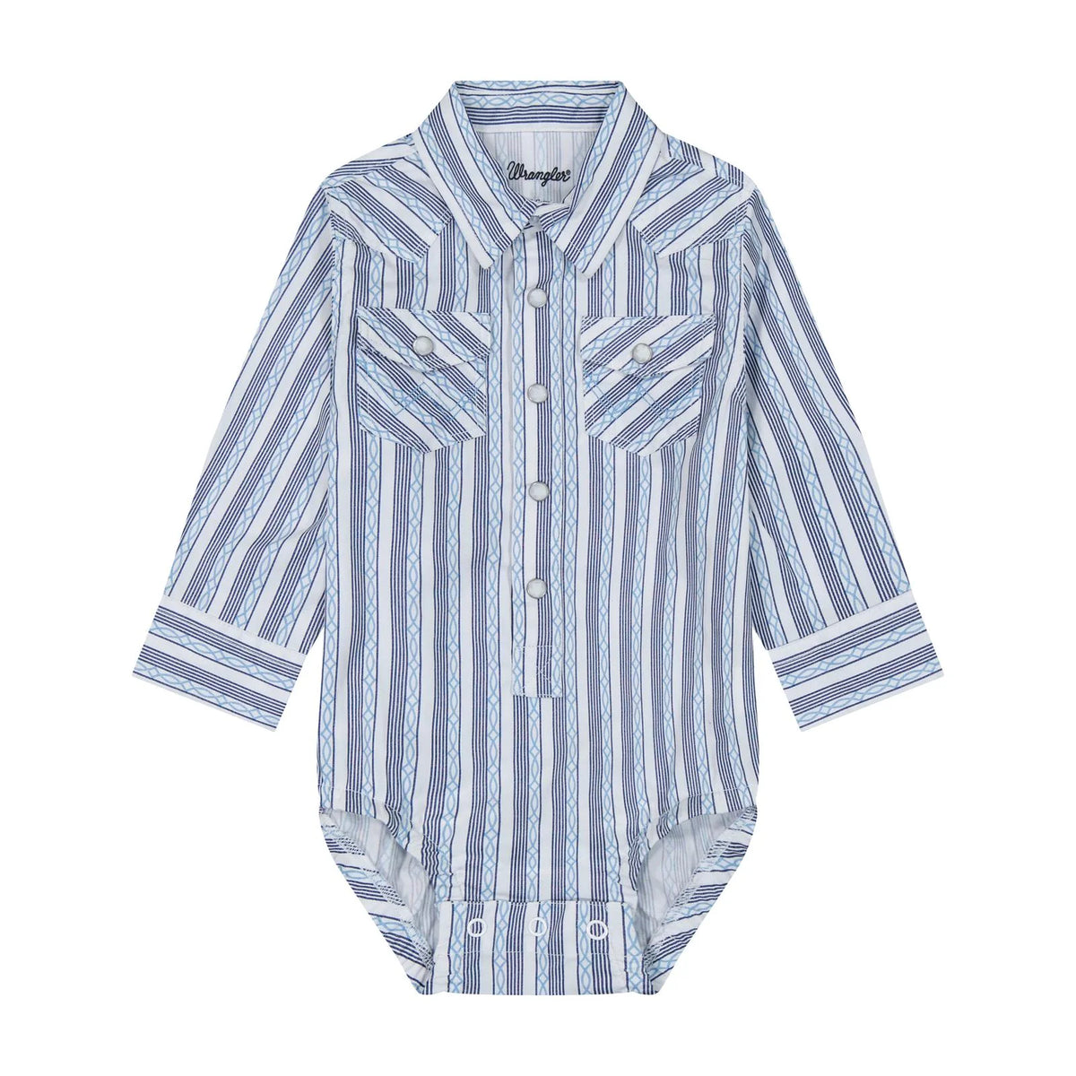 WRANGLER BABY BOY BLUE STRIPE BODYSUIT 112384757 🤠
