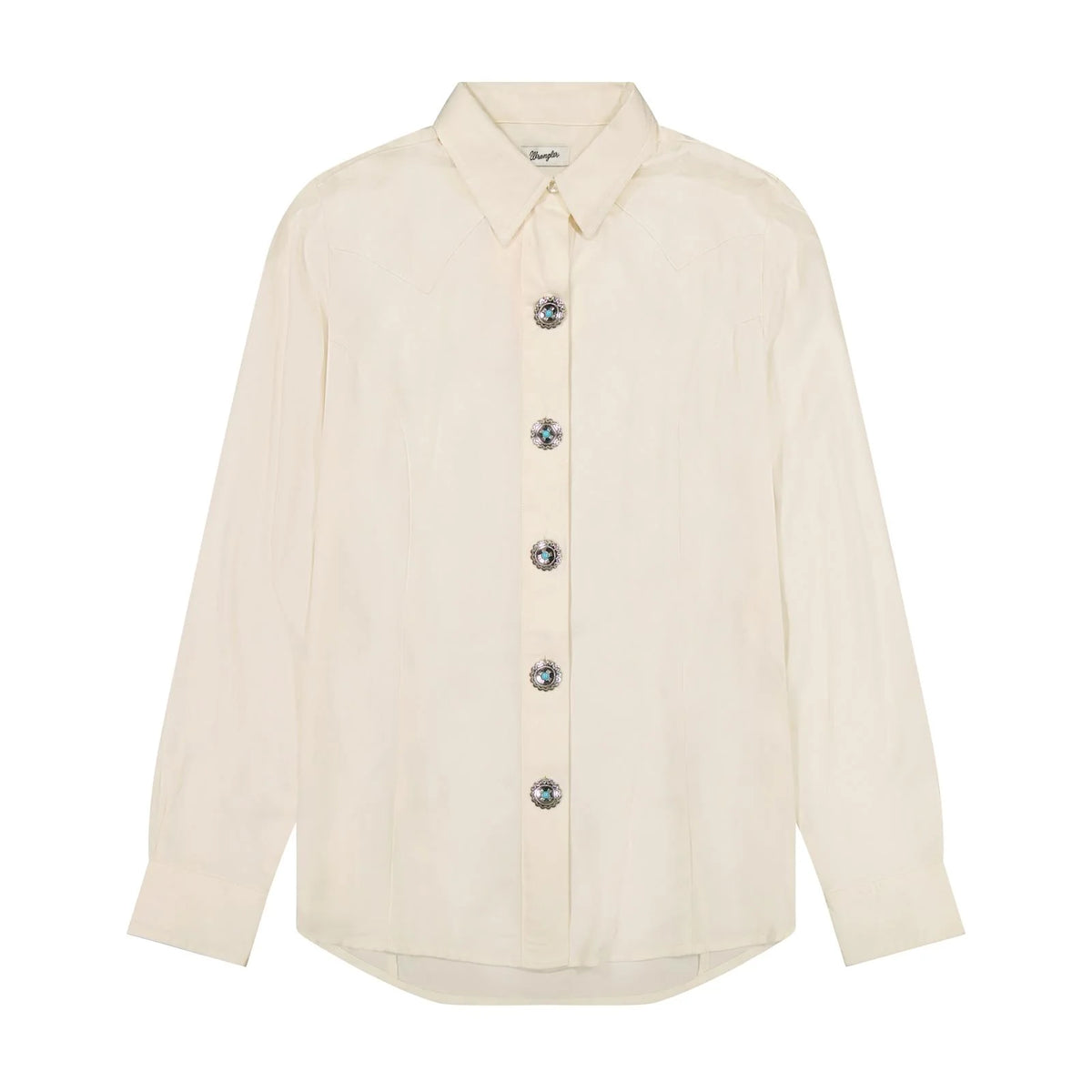 WRANGLER WOMEN'S PUNCHY WESTERN CREAM COLORED SHIRT 112385436🤠