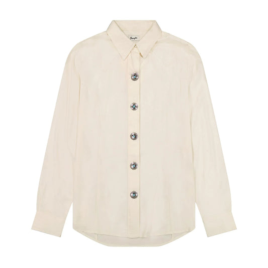 WRANGLER WOMEN'S PUNCHY WESTERN CREAM COLORED SHIRT 112385436🤠
