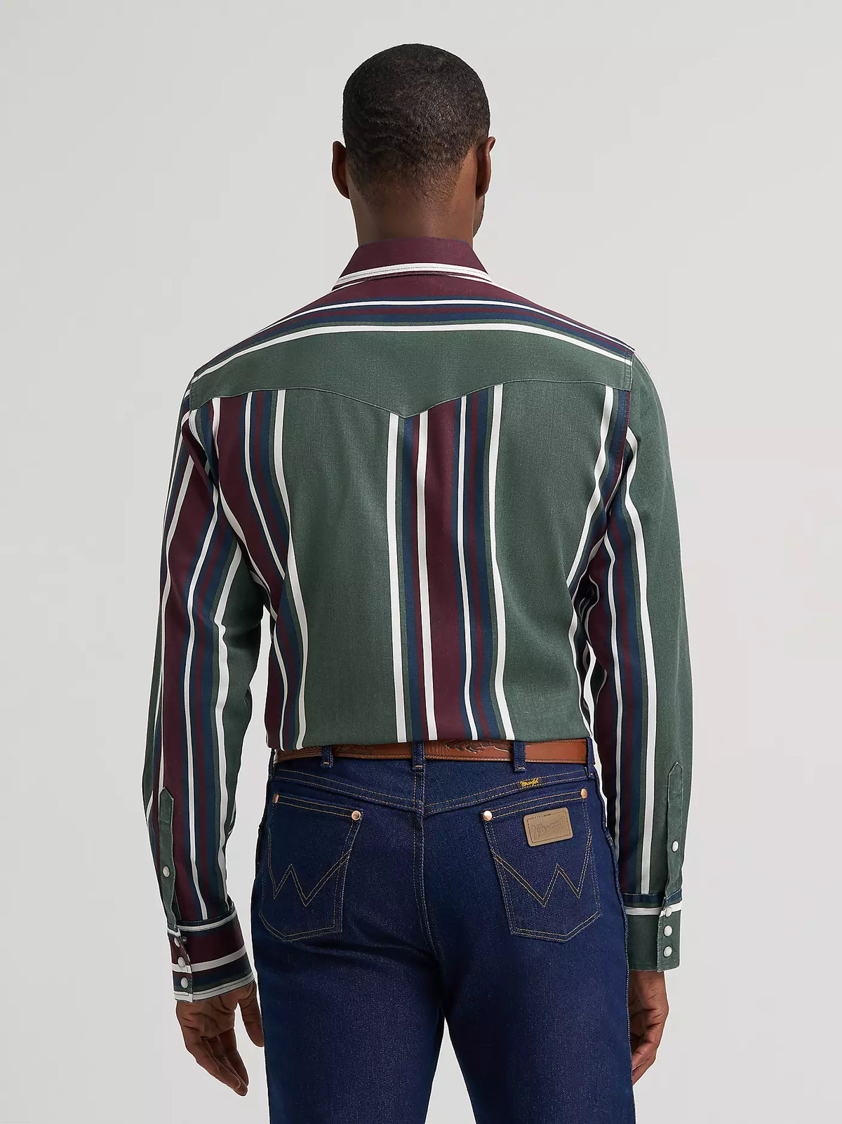 WRANGLER MEN'S GREEN BRUSHPOPPER LONG SLEEVE SHIRT 112385788 🤠