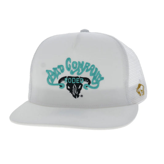 BAD COMPANY HAT WHITE W/BLUE & BLACK LOGO🧢✅