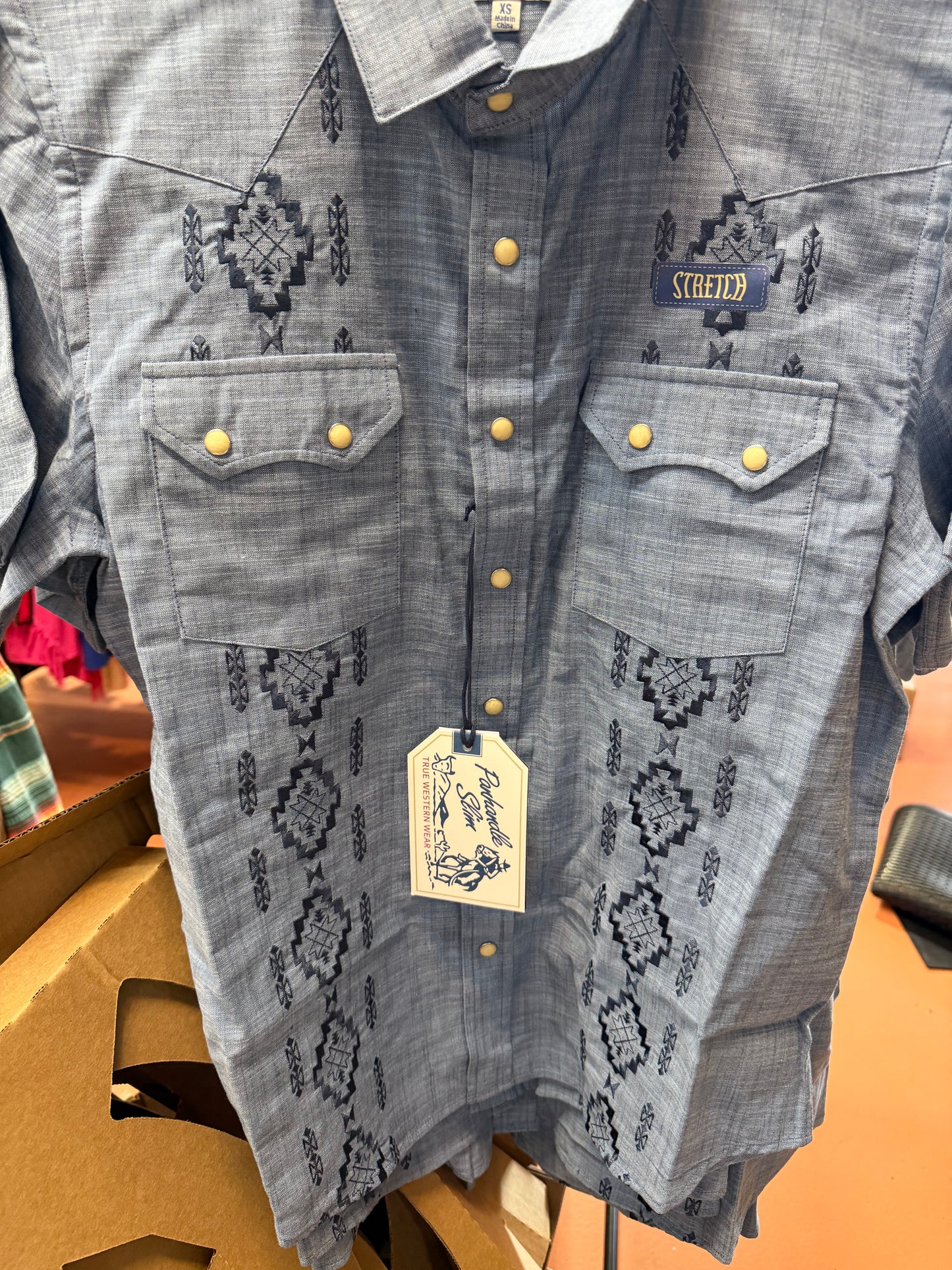 Panhandle Blue Aztec SS snap☑️