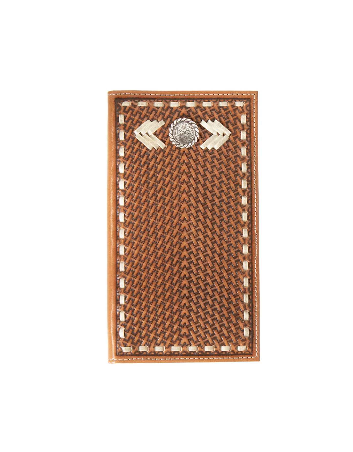 Nocona Nocona Rawhide Buckstitch With Concho Rodeo Wallet