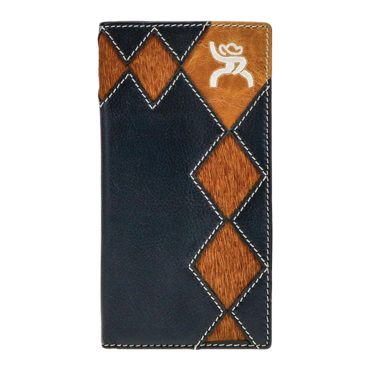 Hooey Roughy Crazy Horse Black & Brown Western Wallet RW004-BKBR