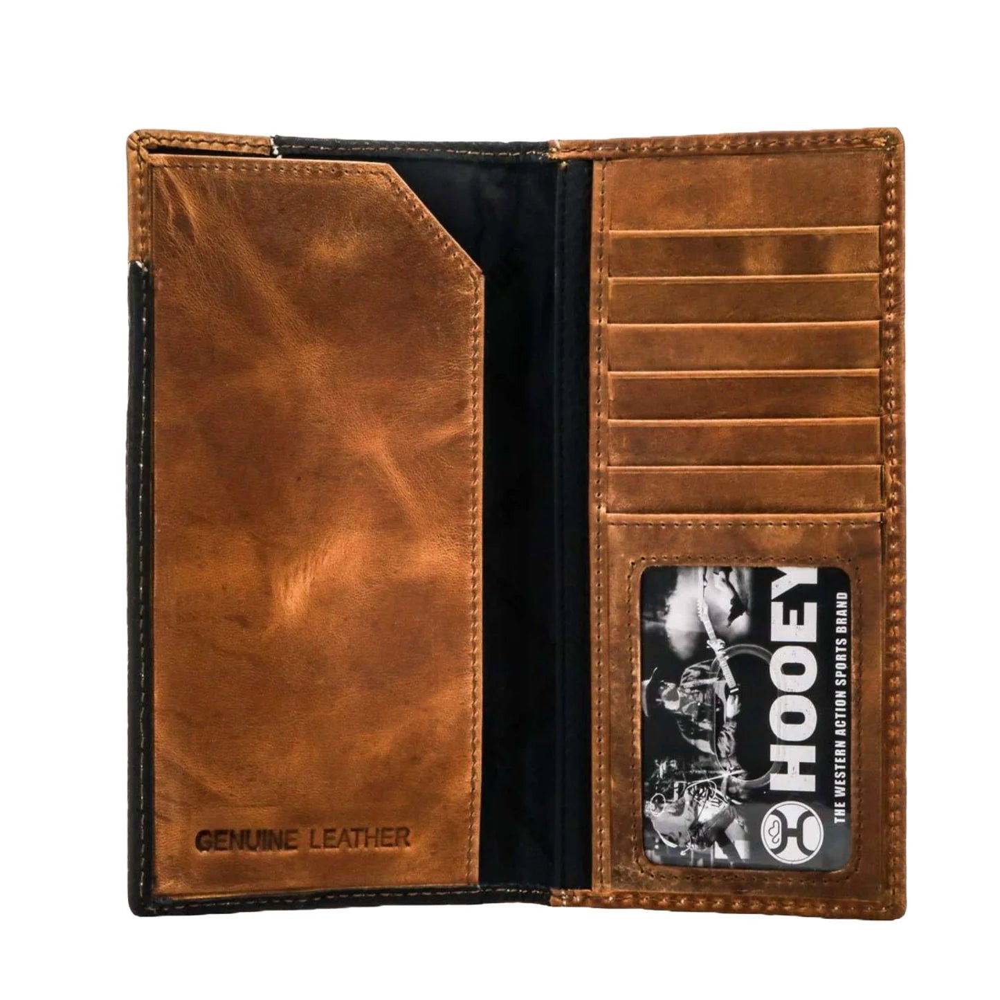 Hooey Roughy Crazy Horse Black & Brown Western Wallet RW004-BKBR✅