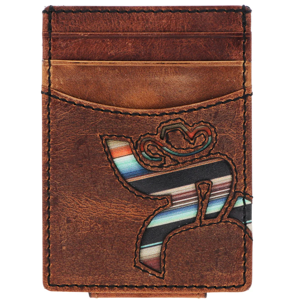 HAWK" MONEY CLIP WALLET BROWN W/ NAVAJO SERAPE PRINT RMC011-BRSP✅