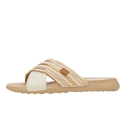 Christi Slide Novelty Fringe Natural/Gold