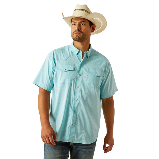 Ariat Men’s Checkered Blue Venttek SS Pearlsnap