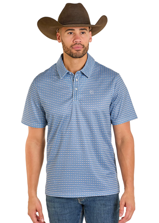 Rock & Roll Men’s Tyler Blue geo polo ☑️