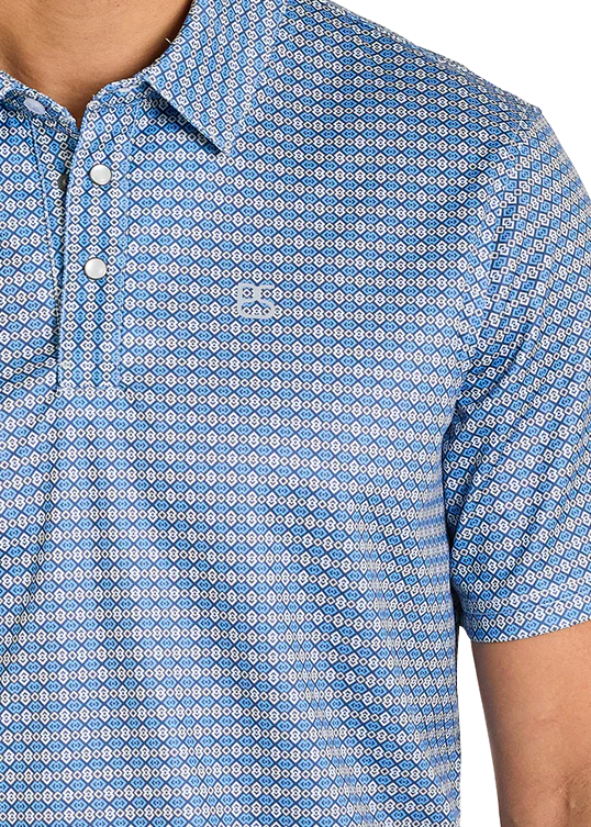 Rock & Roll Men’s Tyler Blue geo polo ⭐️