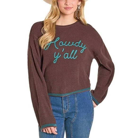Rock & Roll Chocolate Howdy Women's Sweater BW32T07770