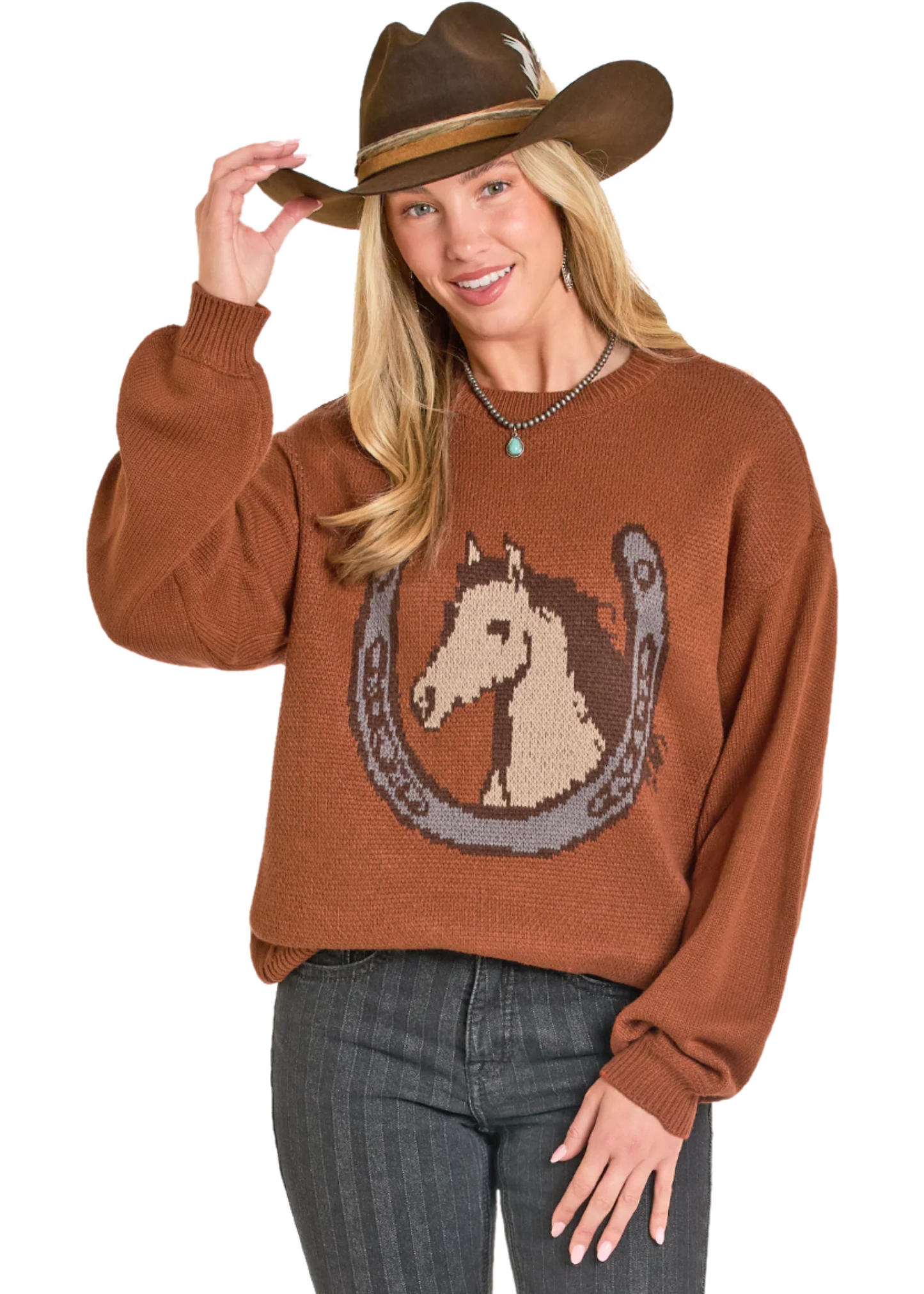 WEST DESPERADO HORSESHOE KNIT SWEATER