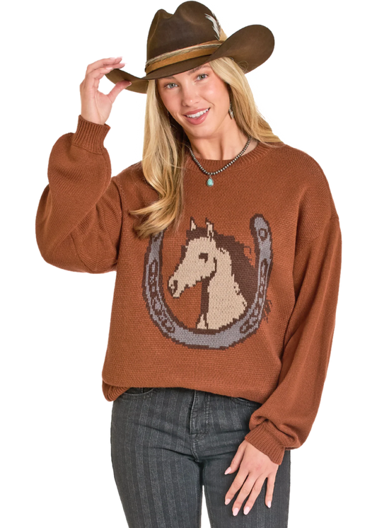 WEST DESPERADO HORSESHOE KNIT SWEATER
