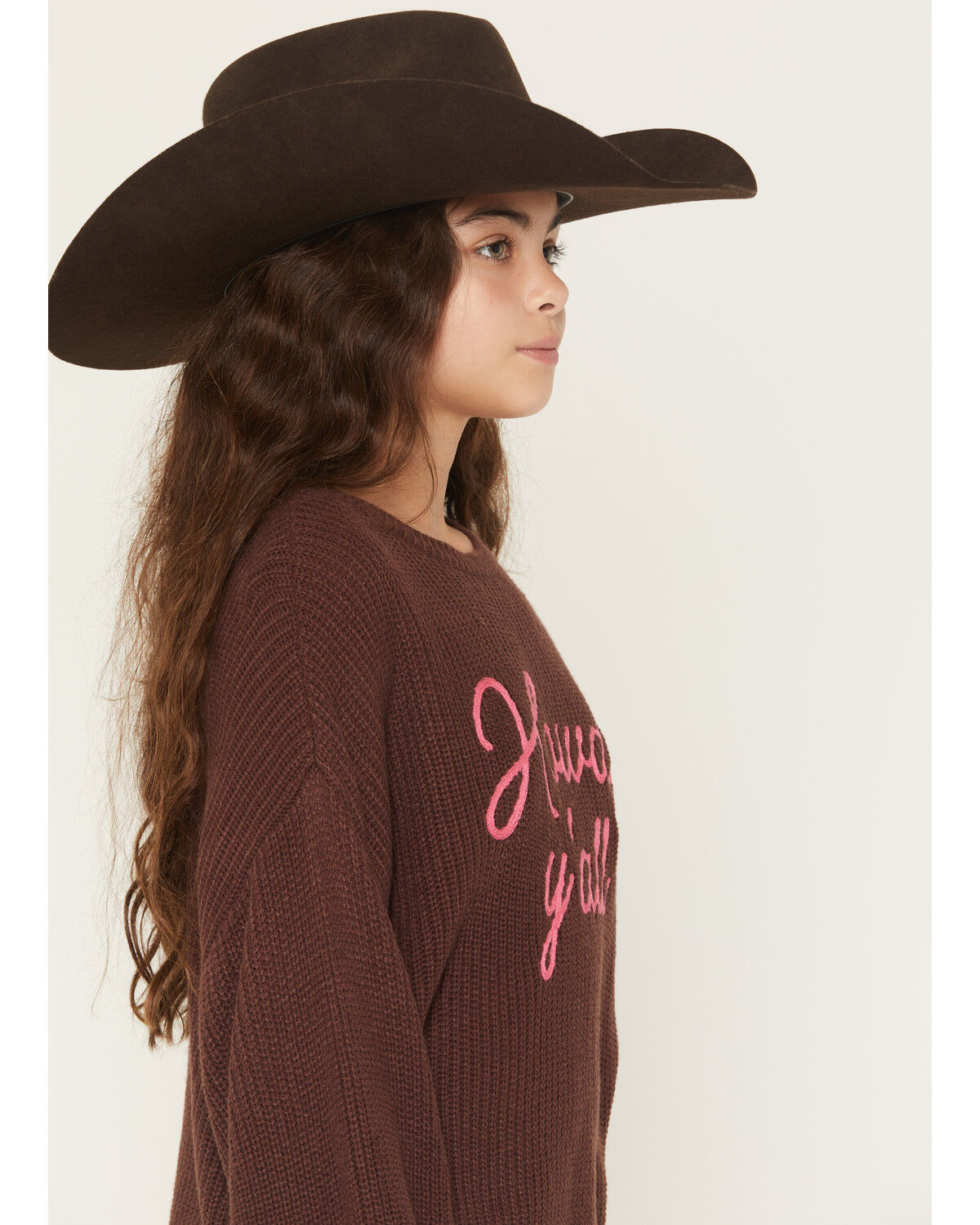 ROCK & ROLL DENIM GIRL'S HOWDY Y'ALL STITCH SWEATER