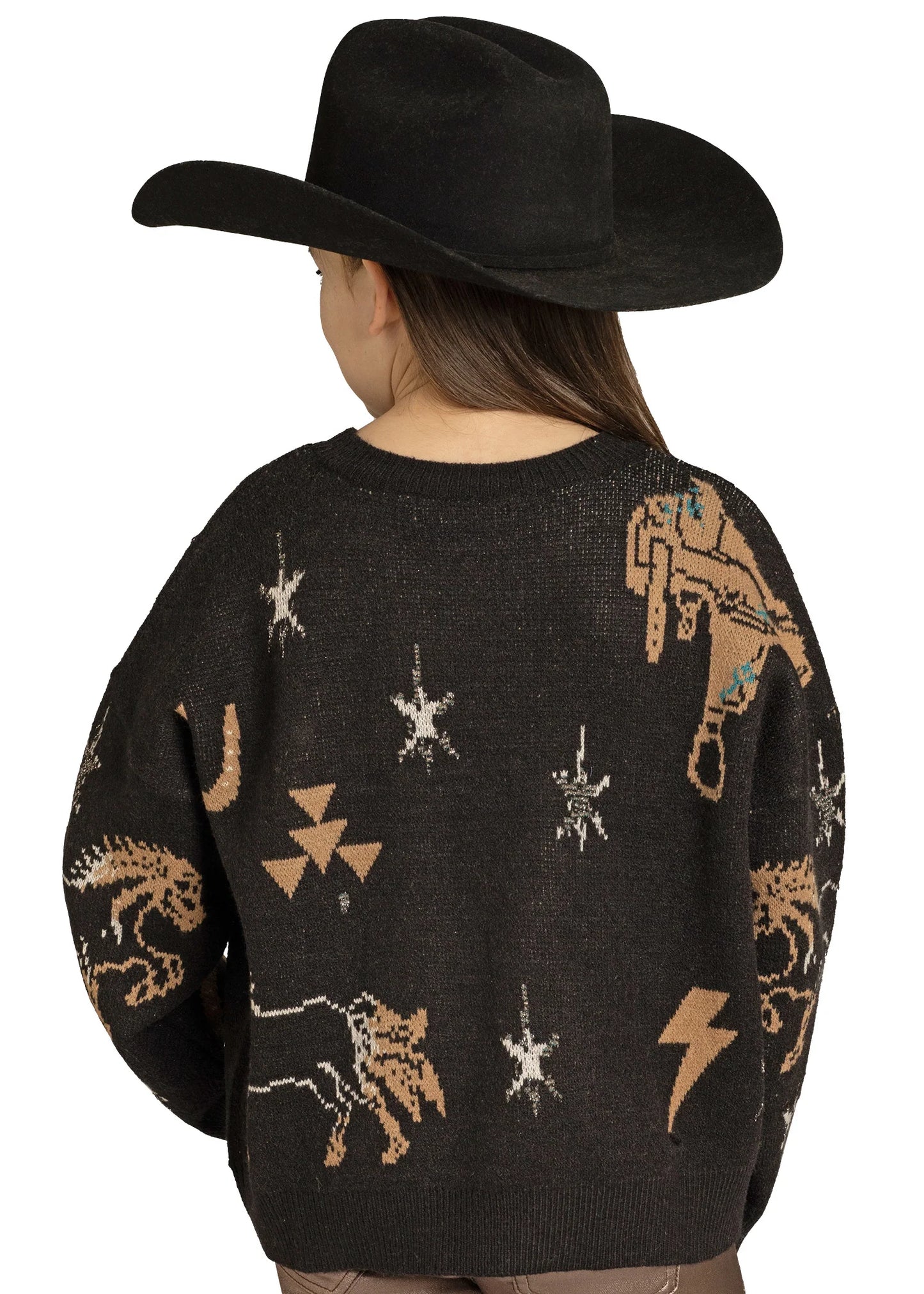 Rock & Roll Girl’s Saddle Conversation Sweater