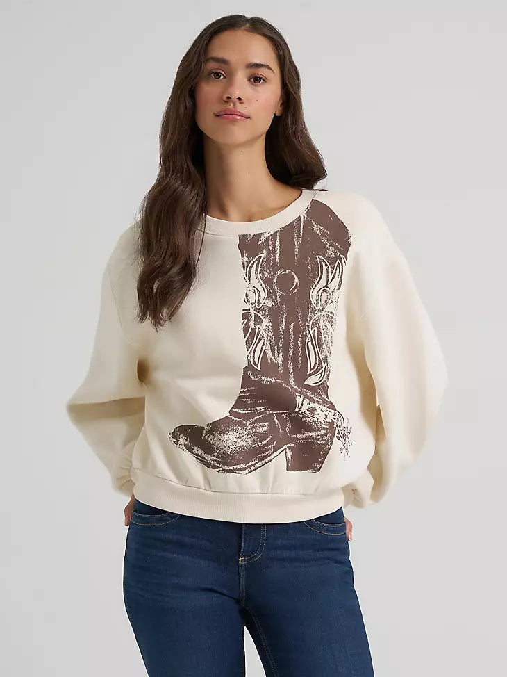 WOMEN'S WRANGLER BOOT GRAPHIC PULLOVER