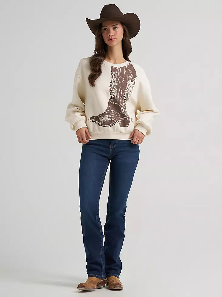 WOMEN'S WRANGLER BOOT GRAPHIC PULLOVER
