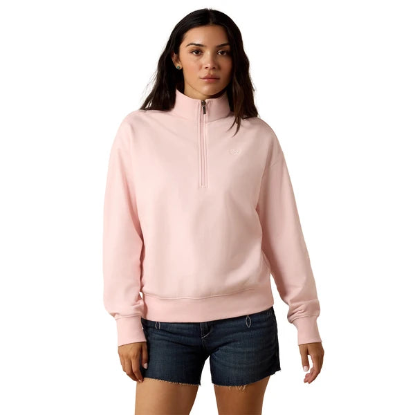 ARIAT 1/4 ZIP PINKESQUE PULLOVER - LADIES JACKET - 10085384