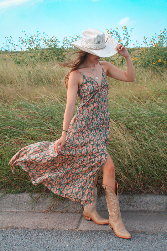 R&R Women’s Cactus Print Maxi Dress