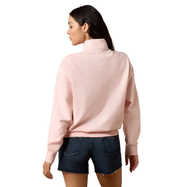 ARIAT 1/4 ZIP PINKESQUE PULLOVER - LADIES JACKET - 10085384