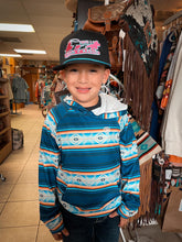 Load image into Gallery viewer, Youth R&amp;R Blue Aztec Performance Hoodie
