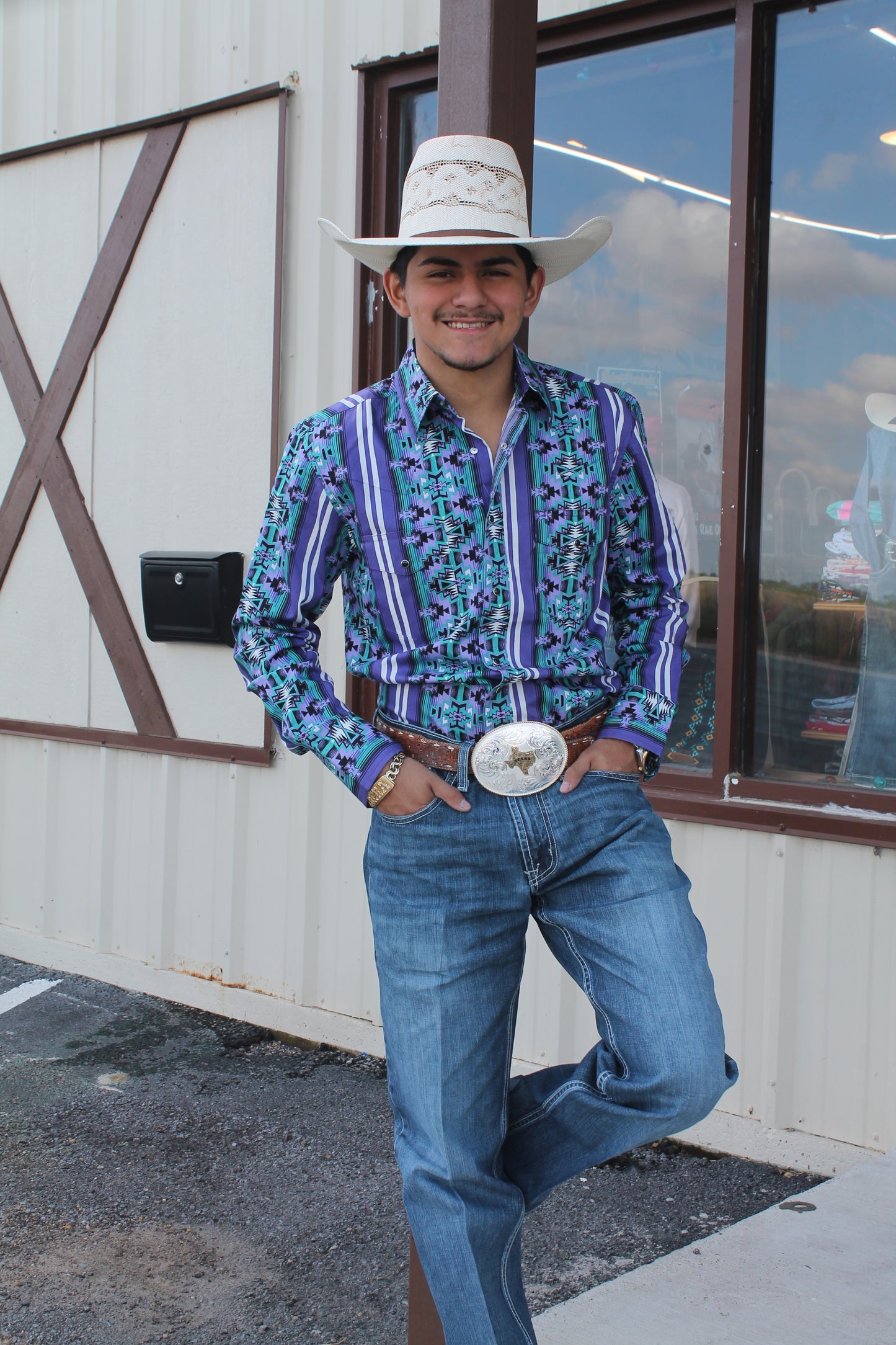 WRANGLER CHECOTAH PURPLE PRINT - MENS SHIRT - 112374916 👕