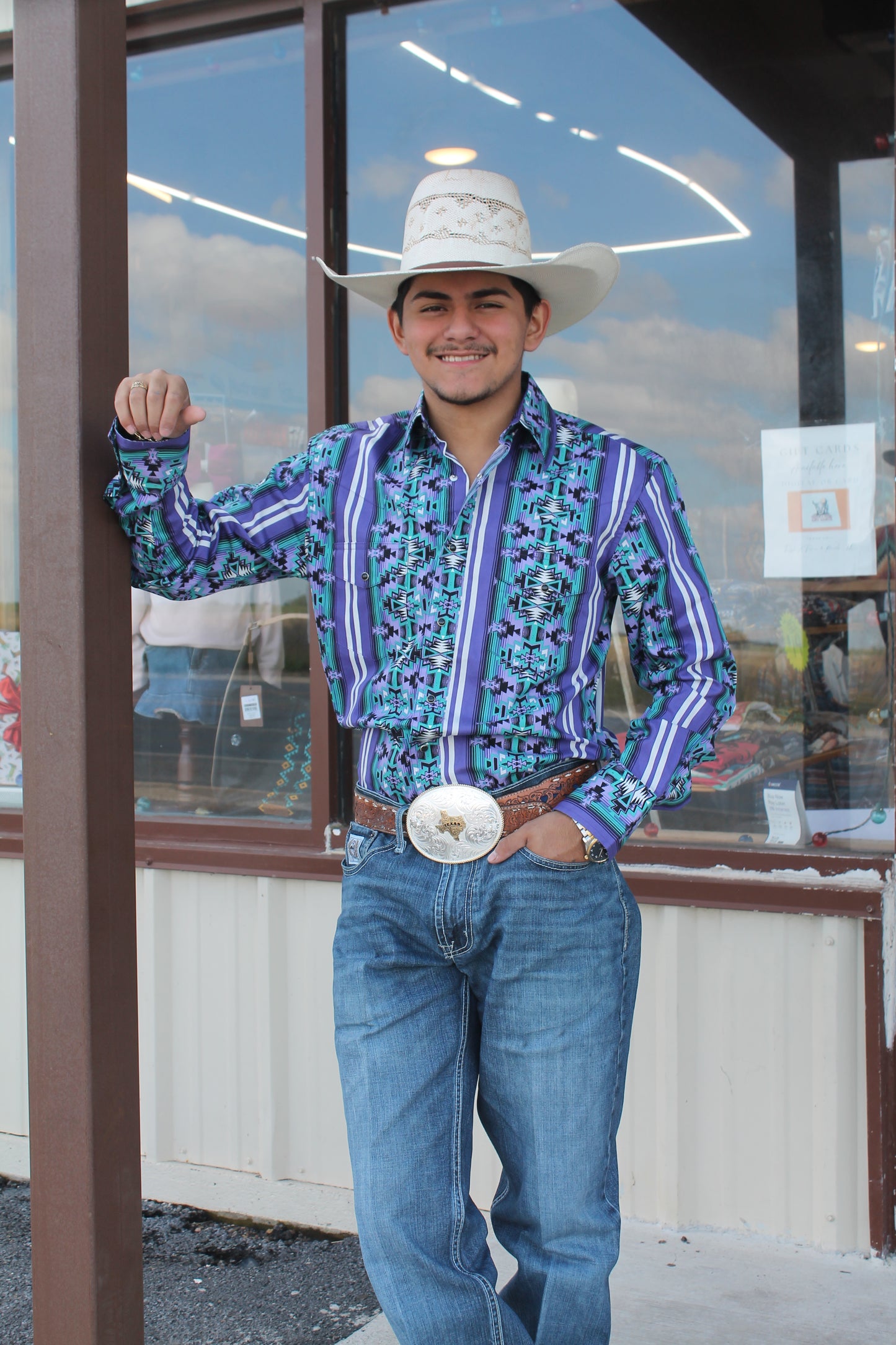 WRANGLER CHECOTAH PURPLE PRINT - MENS SHIRT - 112374916 👕