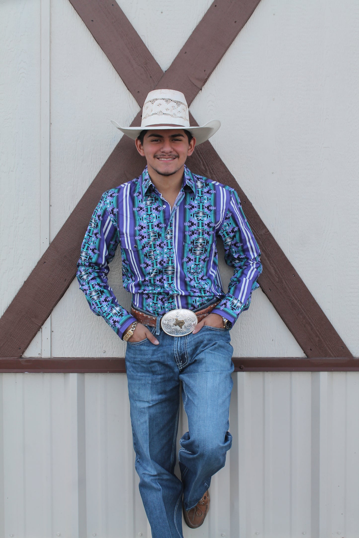 WRANGLER CHECOTAH PURPLE PRINT - MENS SHIRT - 112374916 👕