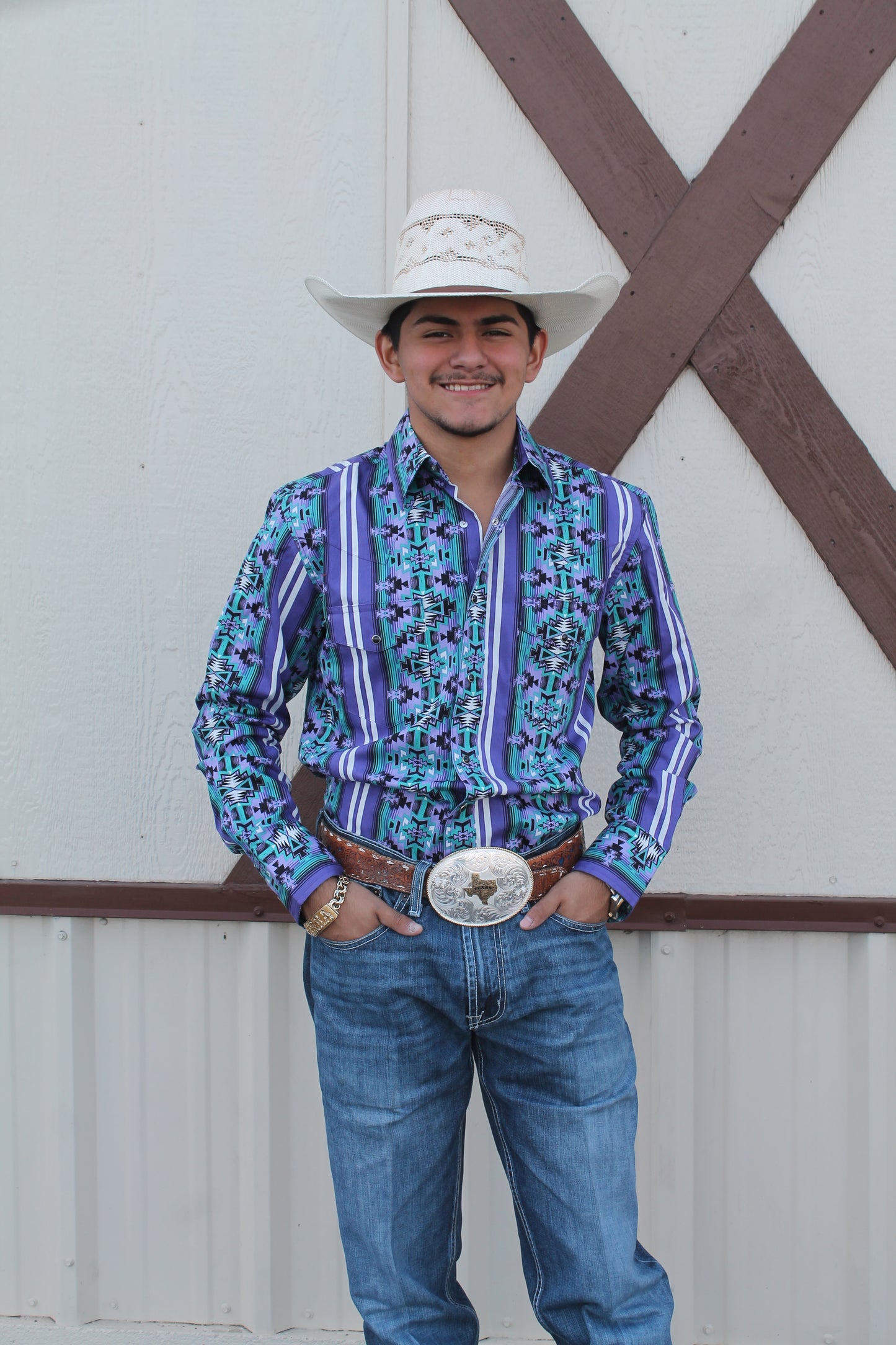 WRANGLER CHECOTAH PURPLE PRINT - MENS SHIRT - 112374916 👕