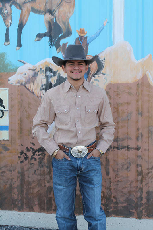 WRANGLER CODY JOHNSON BROWN SNAP - MENS SHIRT - 112374497 👕