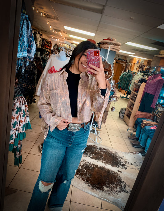 Rose Gold Iridescent Jacket