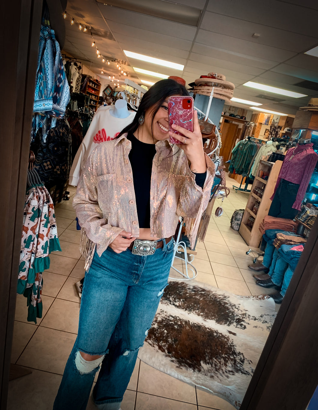 Rose Gold Iridescent Jacket