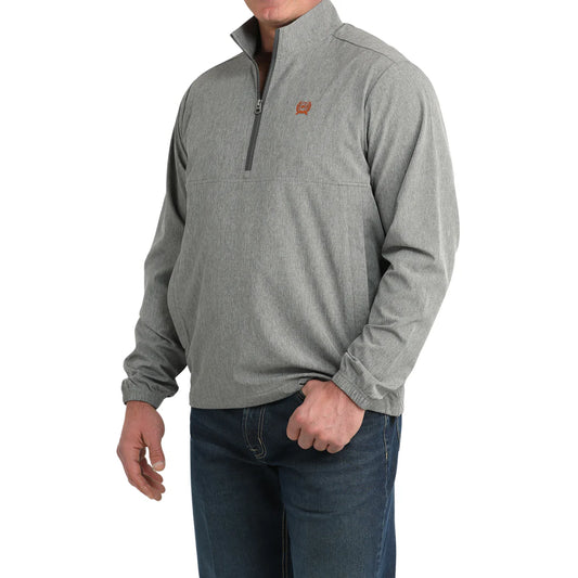 Cinch Men's Gray Half Zip Windbreaker
