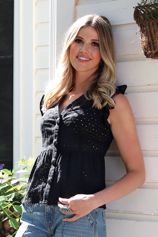Cinch Women’s Black Eyelet Blouse