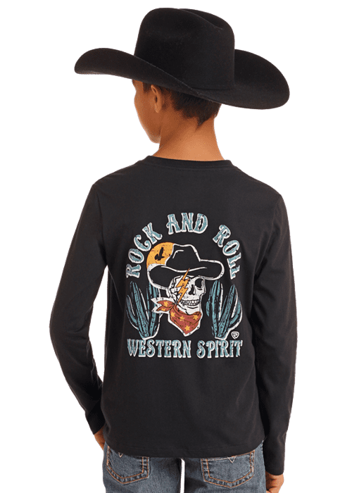 Rock & Roll Youth Cowboy Skull LS Tee✅