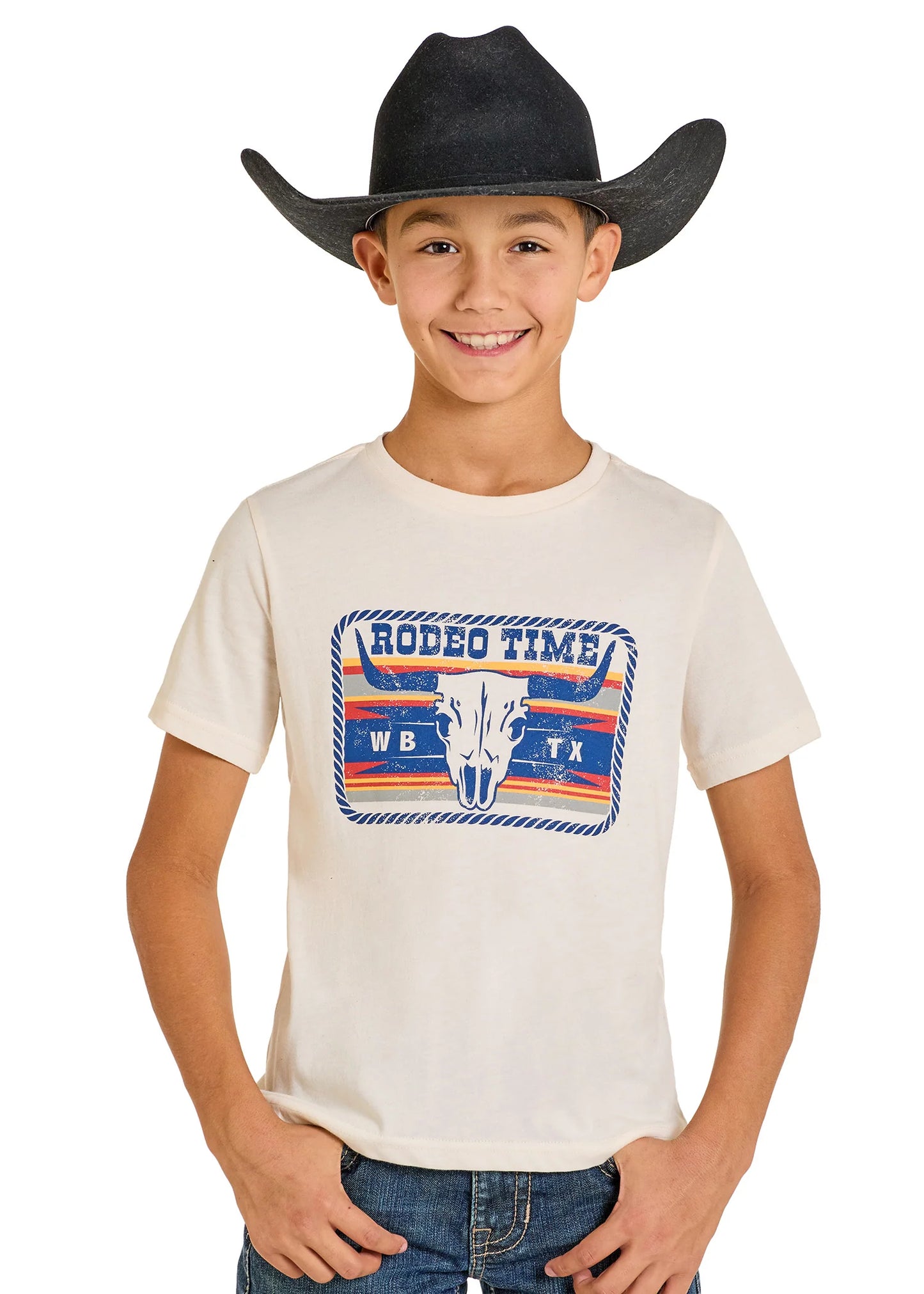 Rock & Roll BOYS' DALE BRISBY RODEO TIME BUCKLE GRAPHIC TEE👕