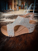 Load image into Gallery viewer, Clear Rhinestone Wedge Sandals -Ashley
