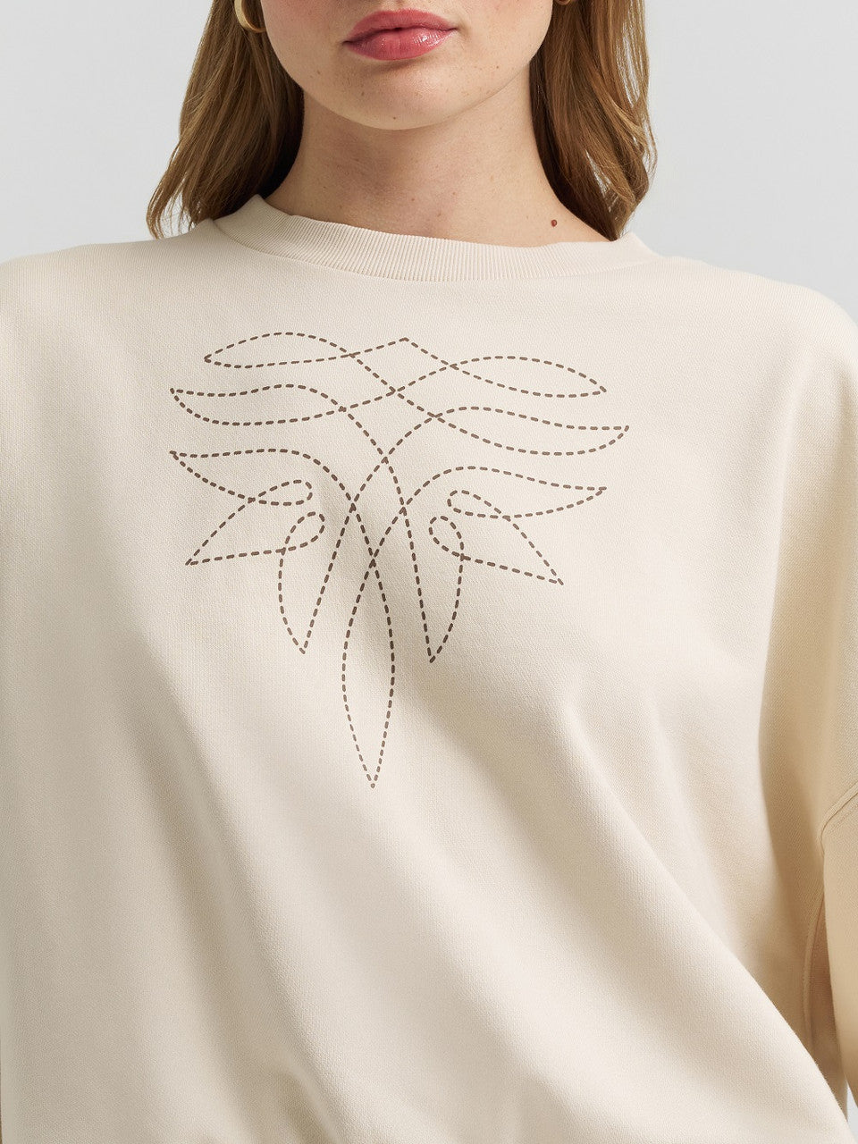 WRANGLER LAINEY WILSON SWEATSHIRT CREAM - LADIES SWEATSHIRT