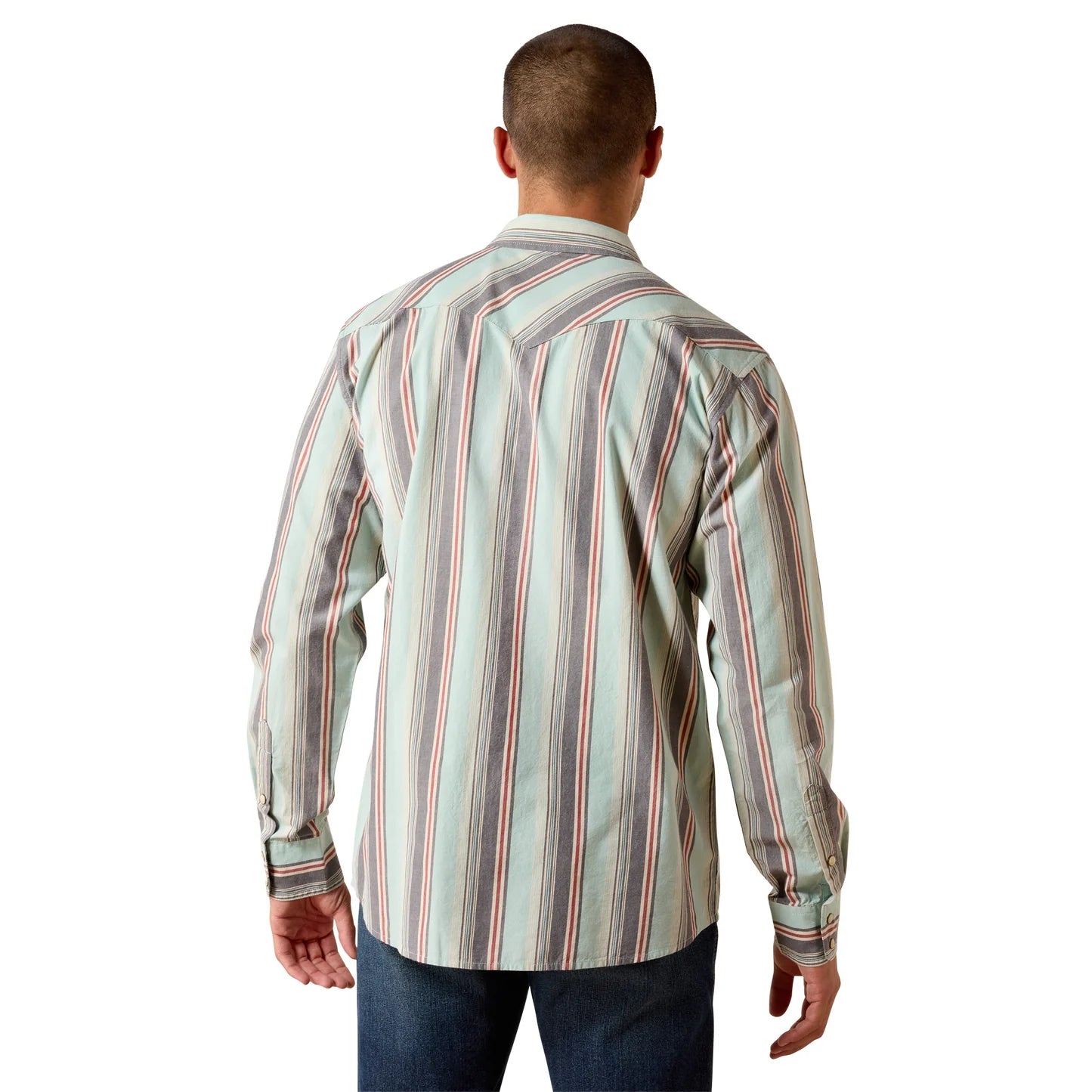 Ariat Men's Retro Hesperus Aquifer Plaid Fitted Snap Shirt