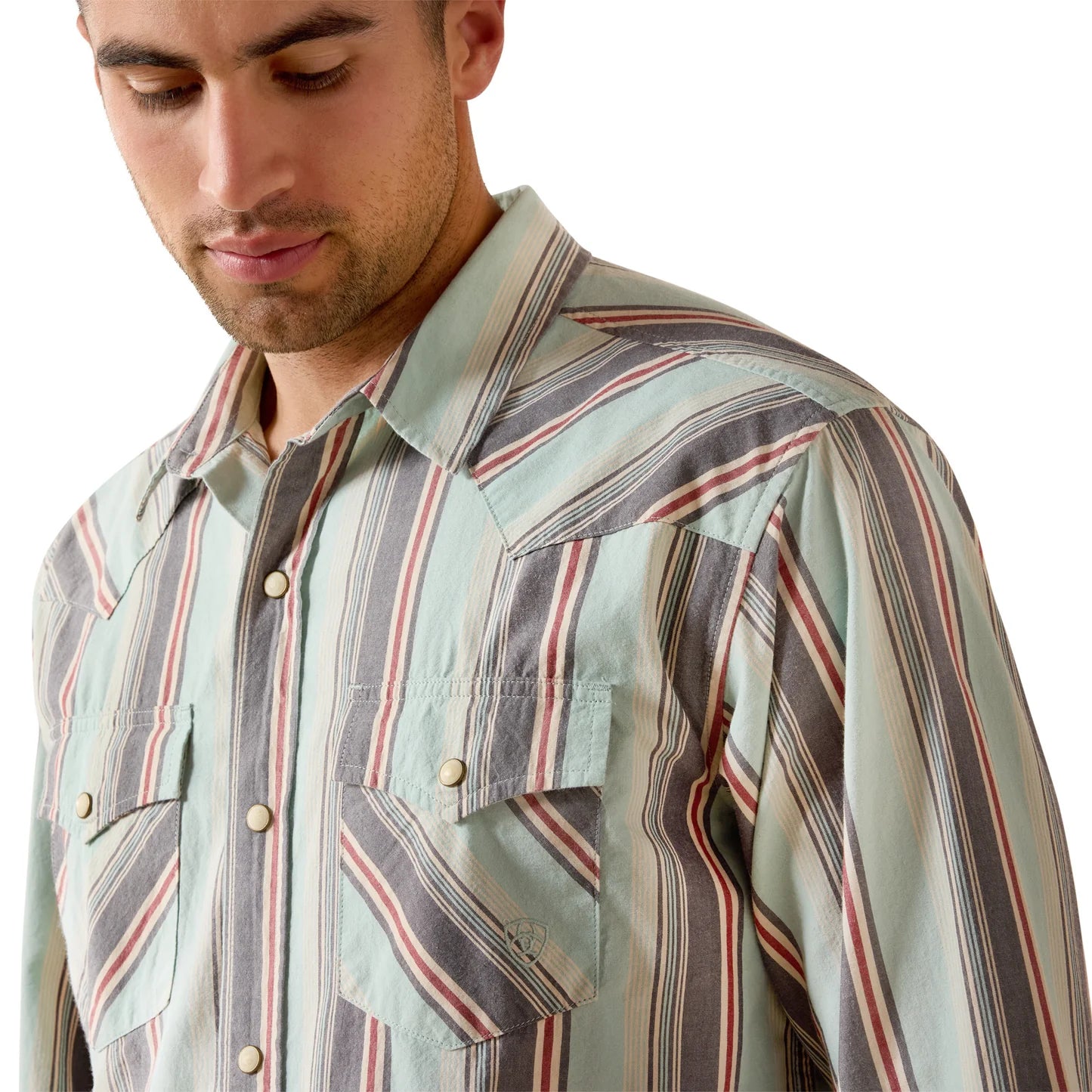 Ariat Men's Retro Hesperus Aquifer Plaid Fitted Snap Shirt