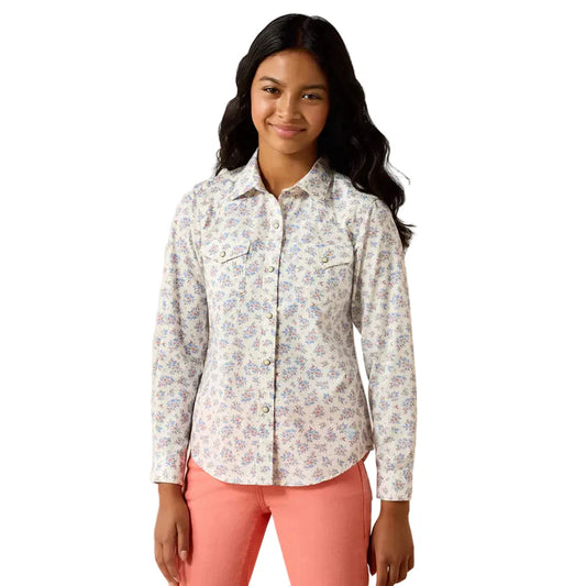 Girl's Ariat Multicolor Floral Stardust Longsleeve Shirt✅