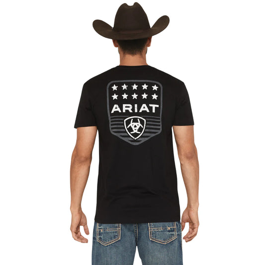Ariat Men's Stripe Patriotic Badge Black T-Shirt